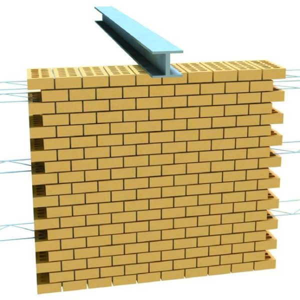 Armadura de tendel y anclajes para muro
