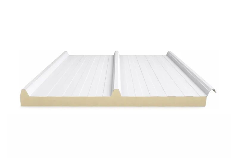 Panel sándwich de cubierta de 3 grecas, en blanco